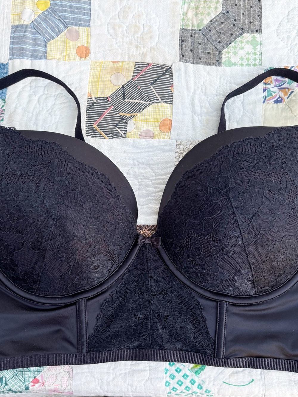 Torrid Curve Black Lace Push Up Plunge Bra Size 42D New